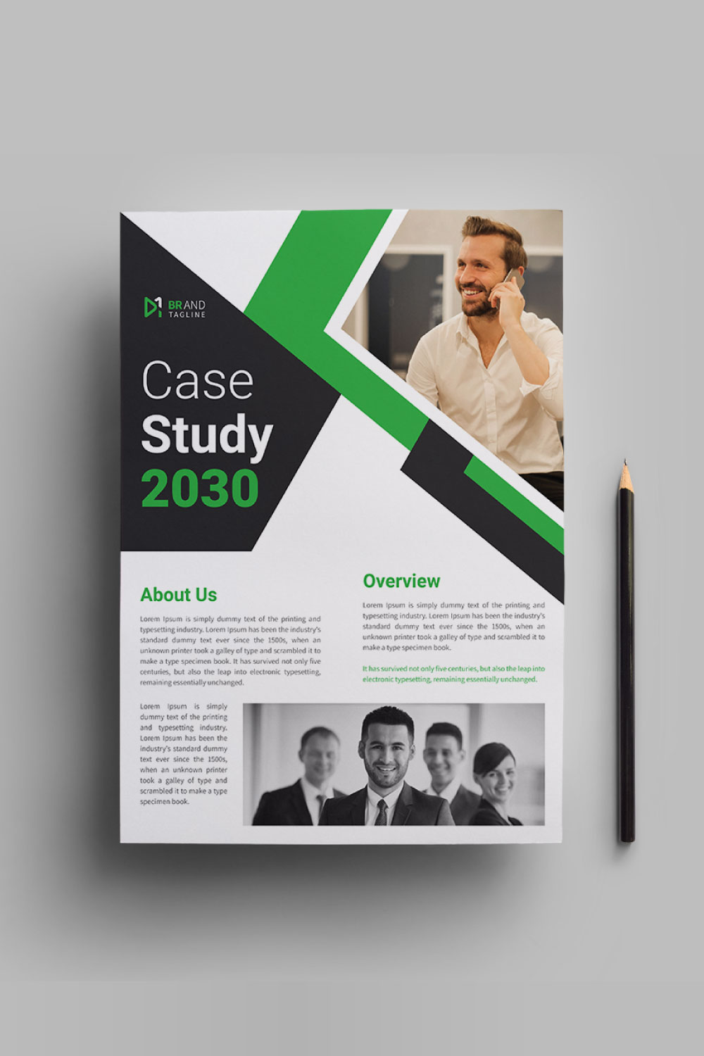 Case study flyer design template pinterest preview image.