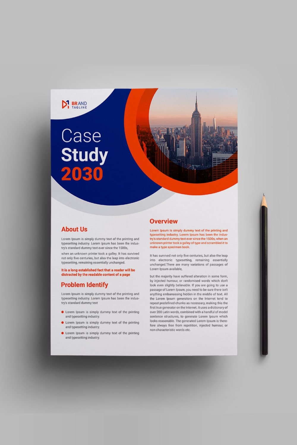 Corporate business case study flyer template pinterest preview image.