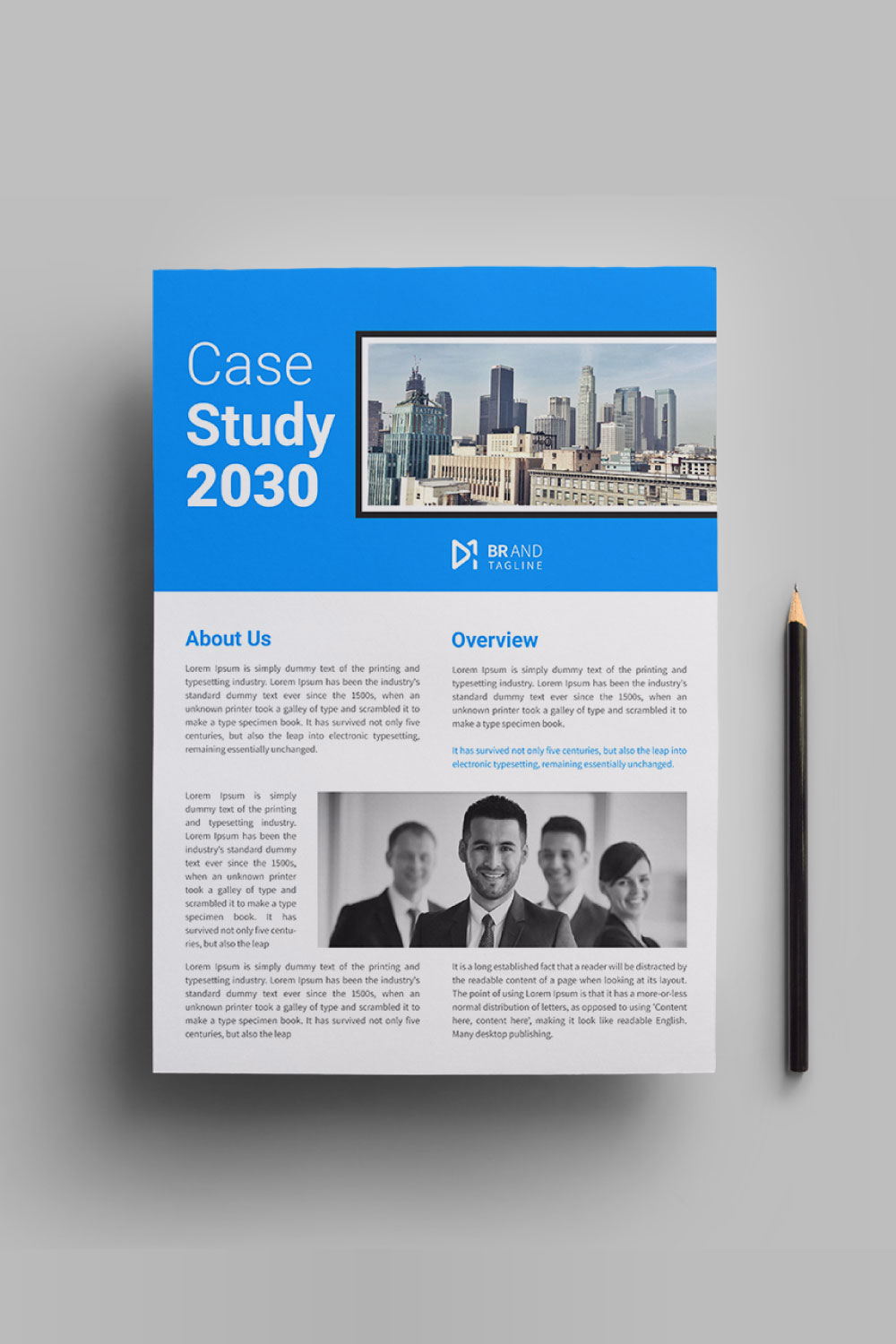 Corporate business case study flyer design template pinterest preview image.