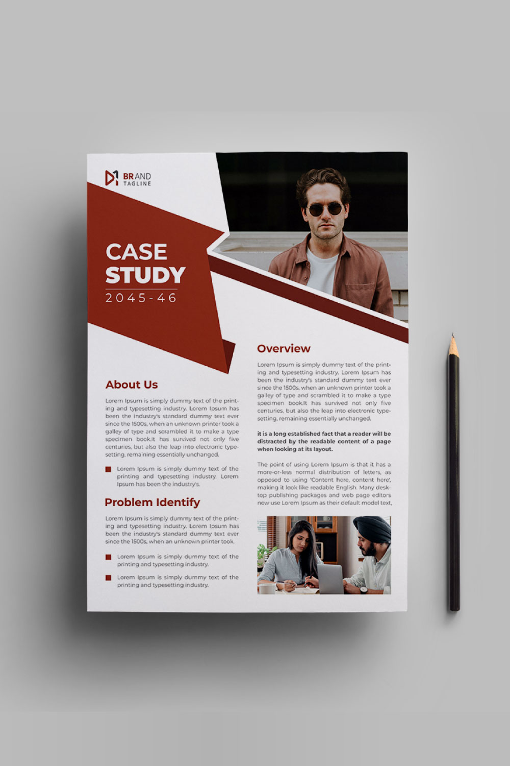 Case study flyer design template pinterest preview image.