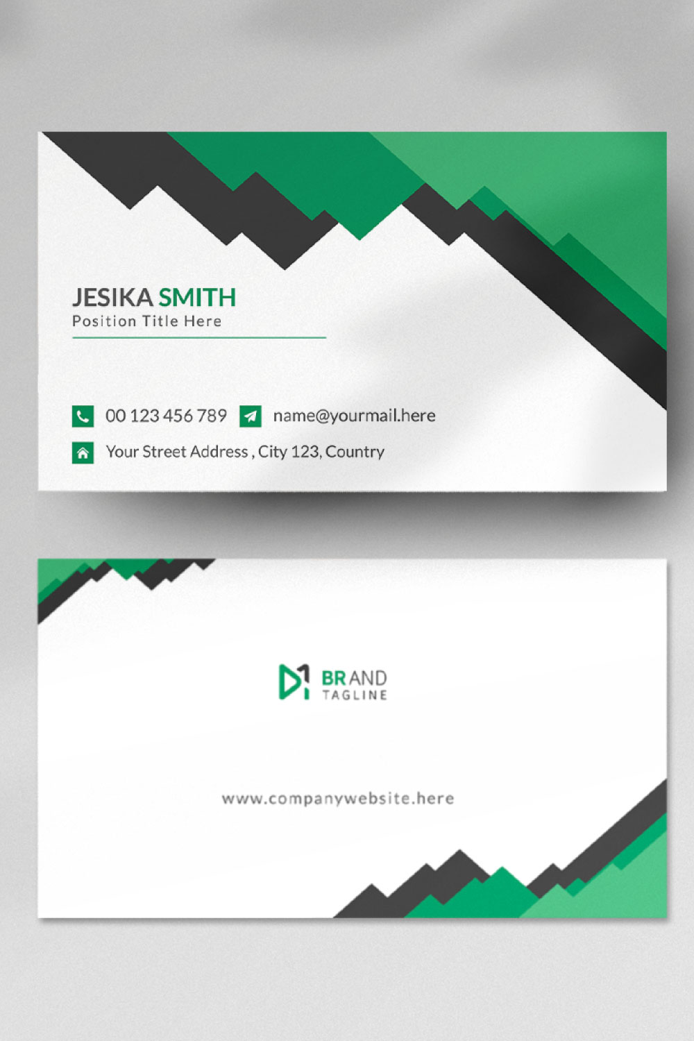 Minimal business card design template pinterest preview image.