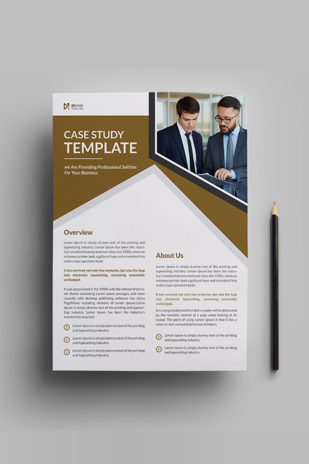 Case study flyer design template pinterest preview image.