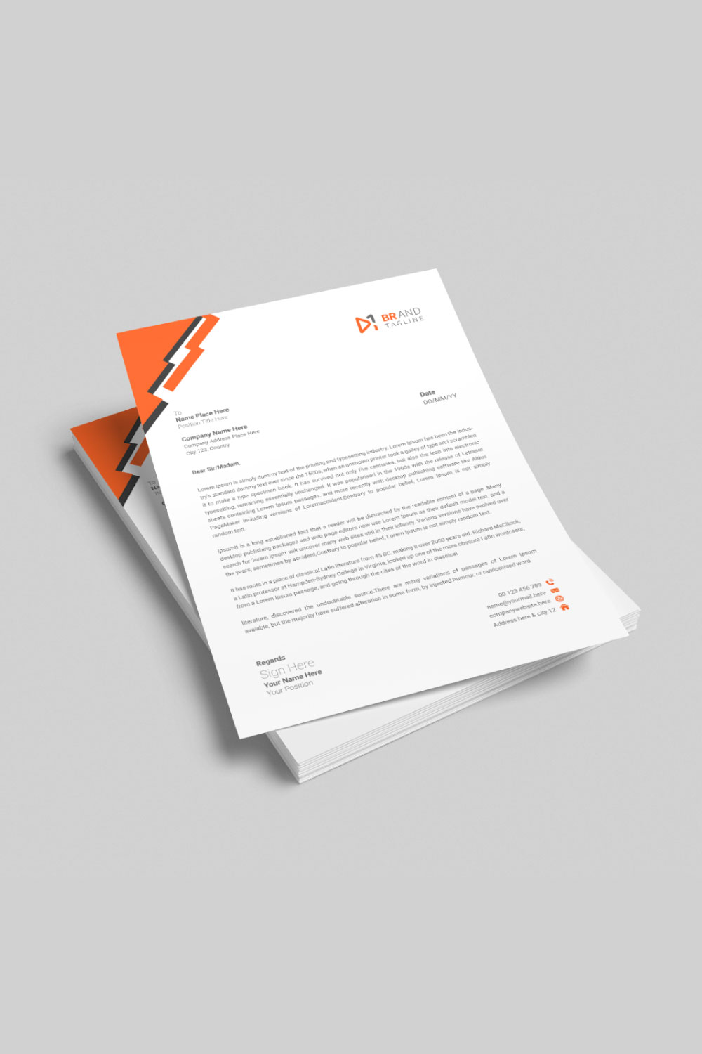 Corporate business company letterhead design template pinterest preview image.