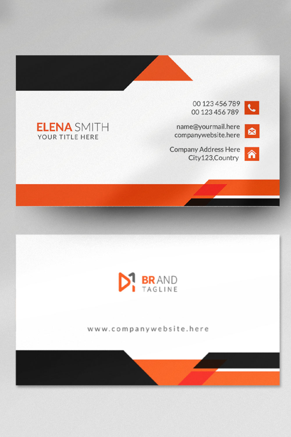 Minimalist business card template pinterest preview image.