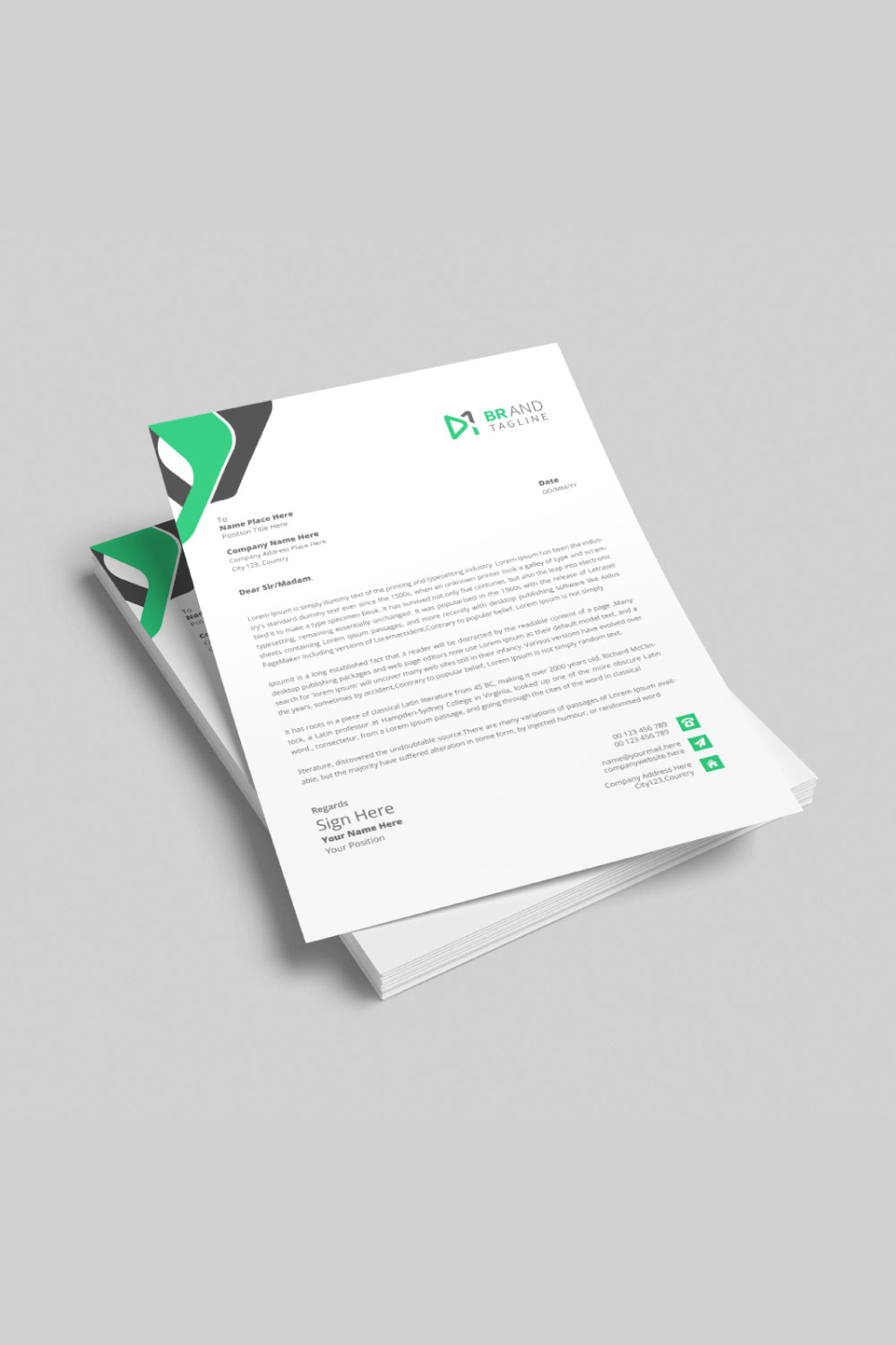 Business company letterhead design template pinterest preview image.