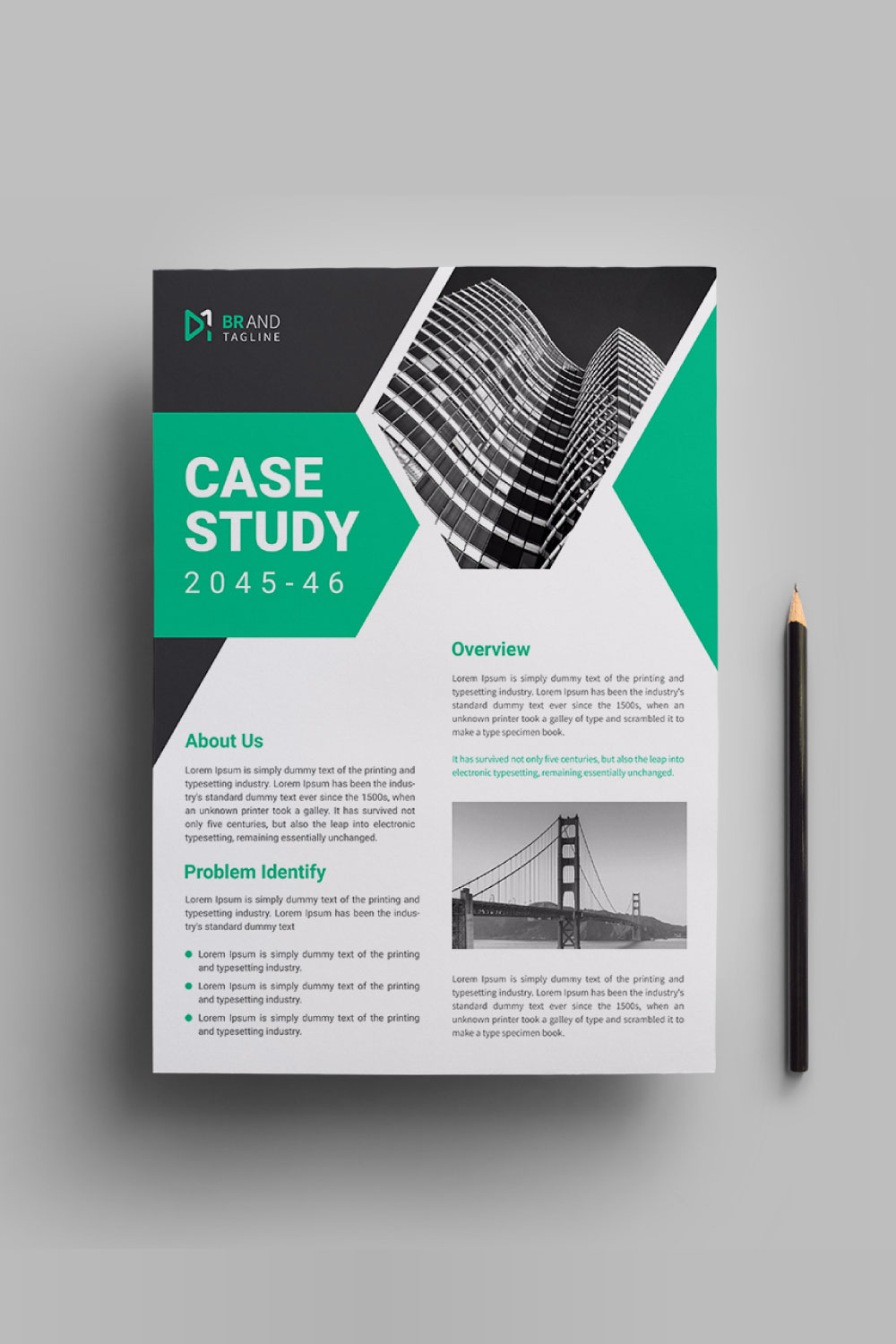 Case study flyer design template pinterest preview image.