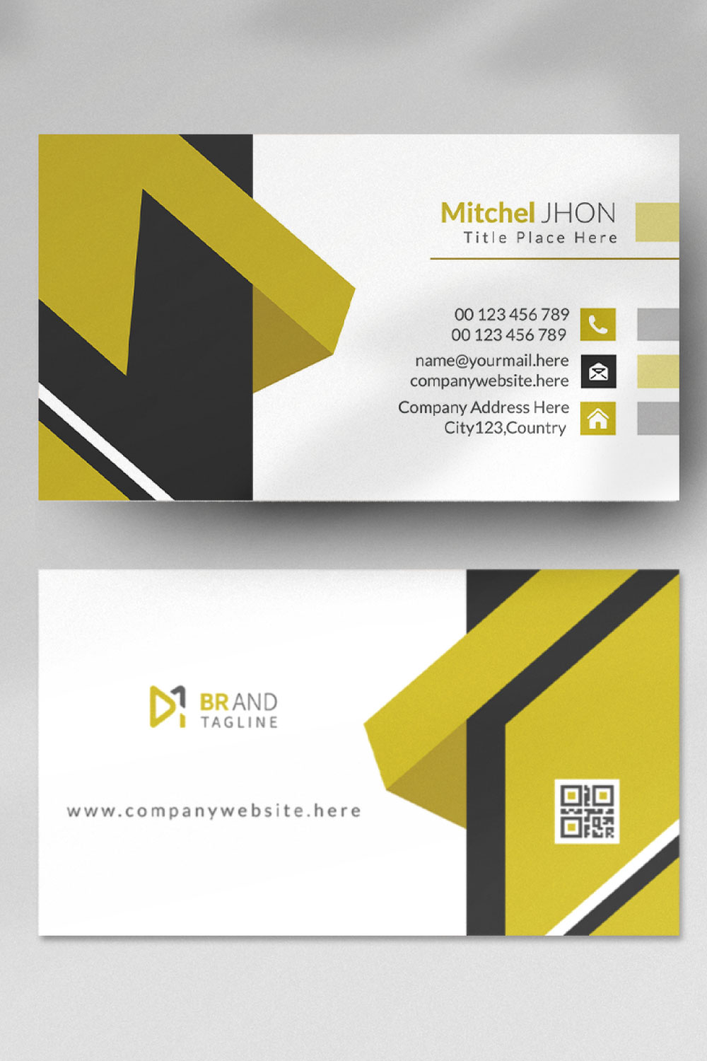 Business card design template pinterest preview image.