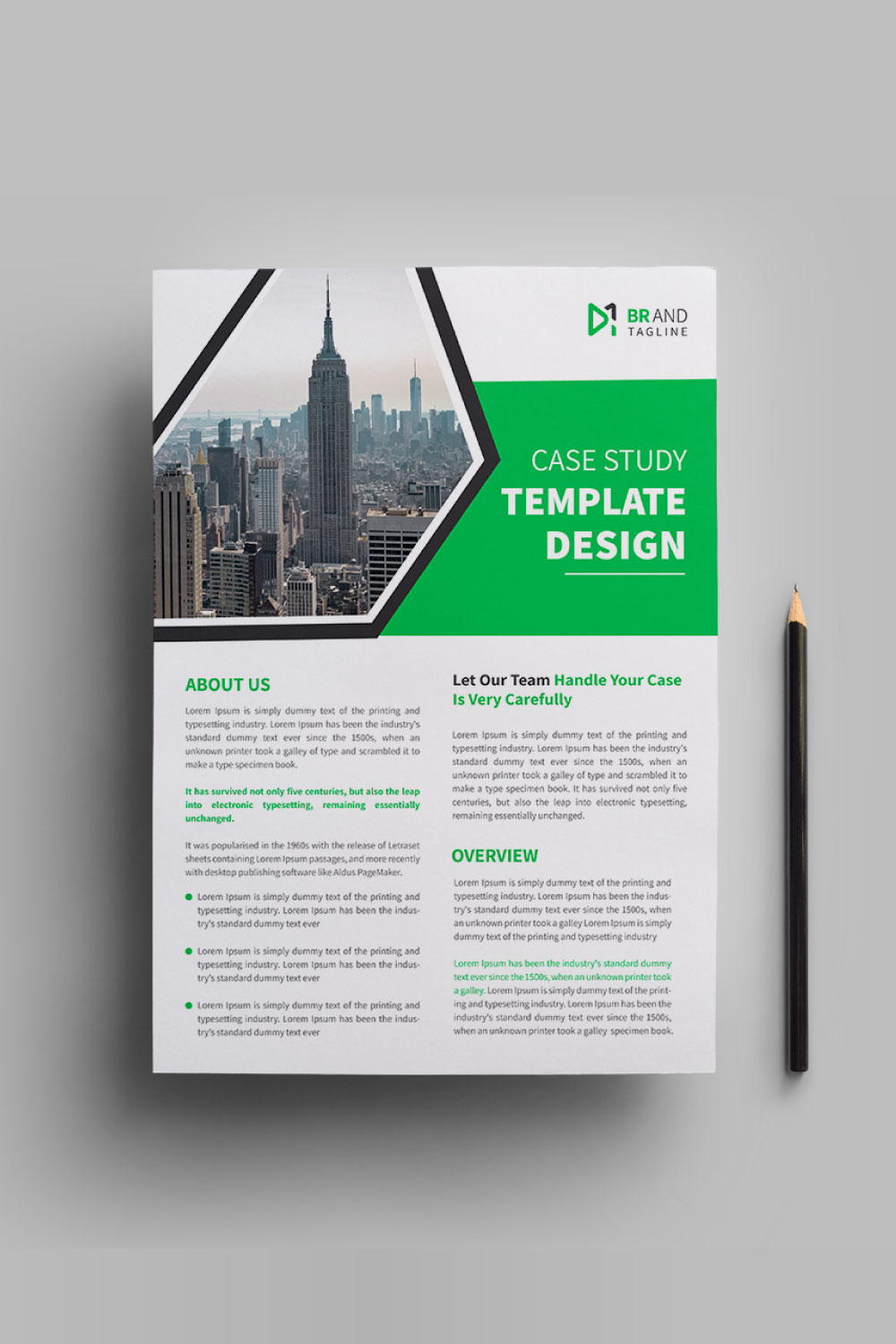 Case study design template pinterest preview image.