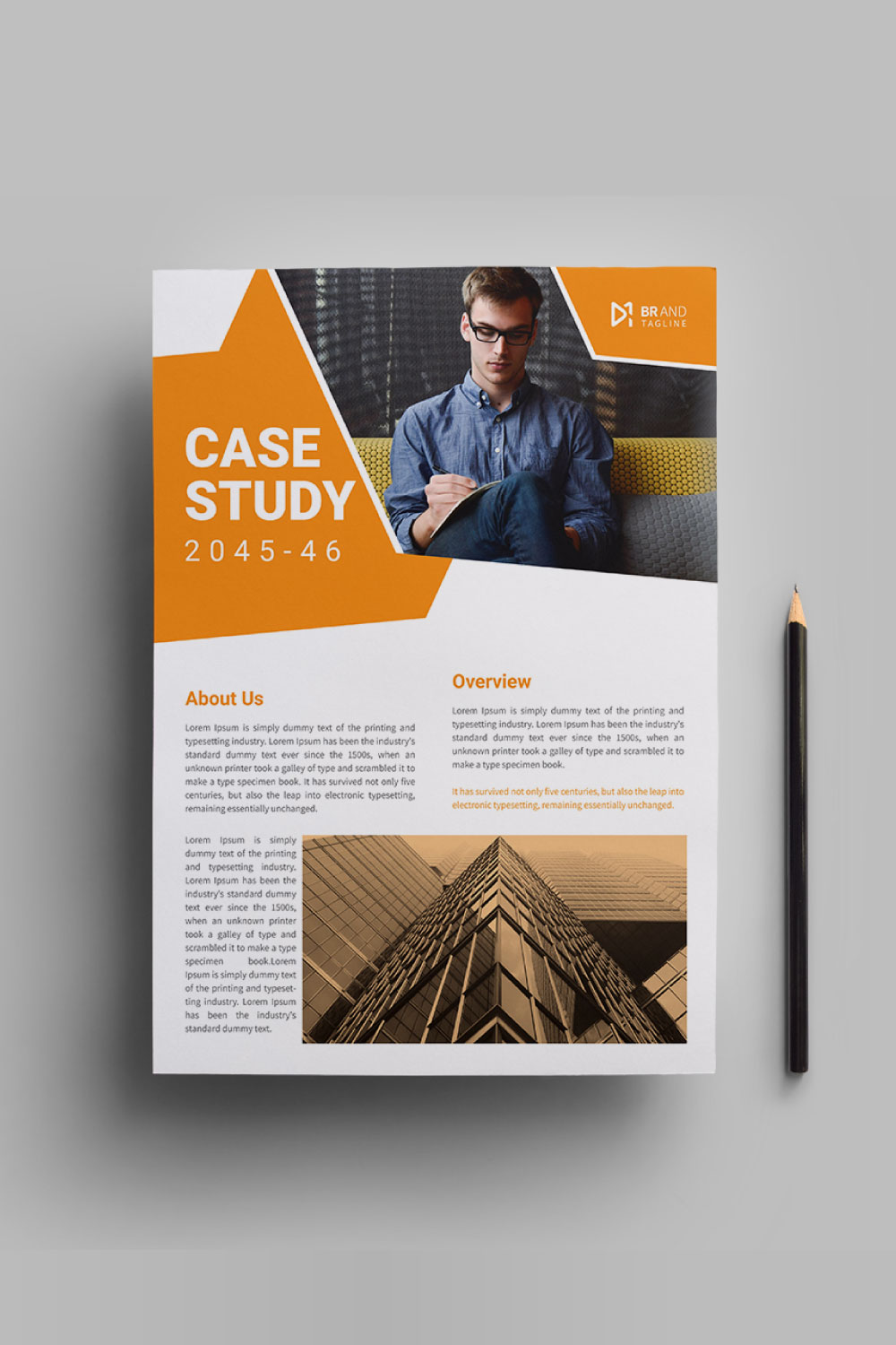 Case study flyer design template pinterest preview image.