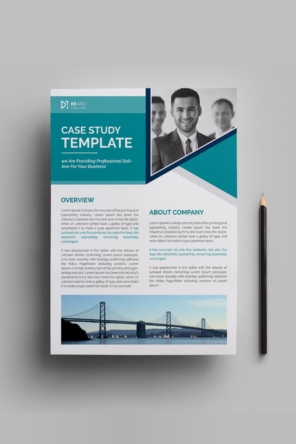 Case study flyer design template pinterest preview image.