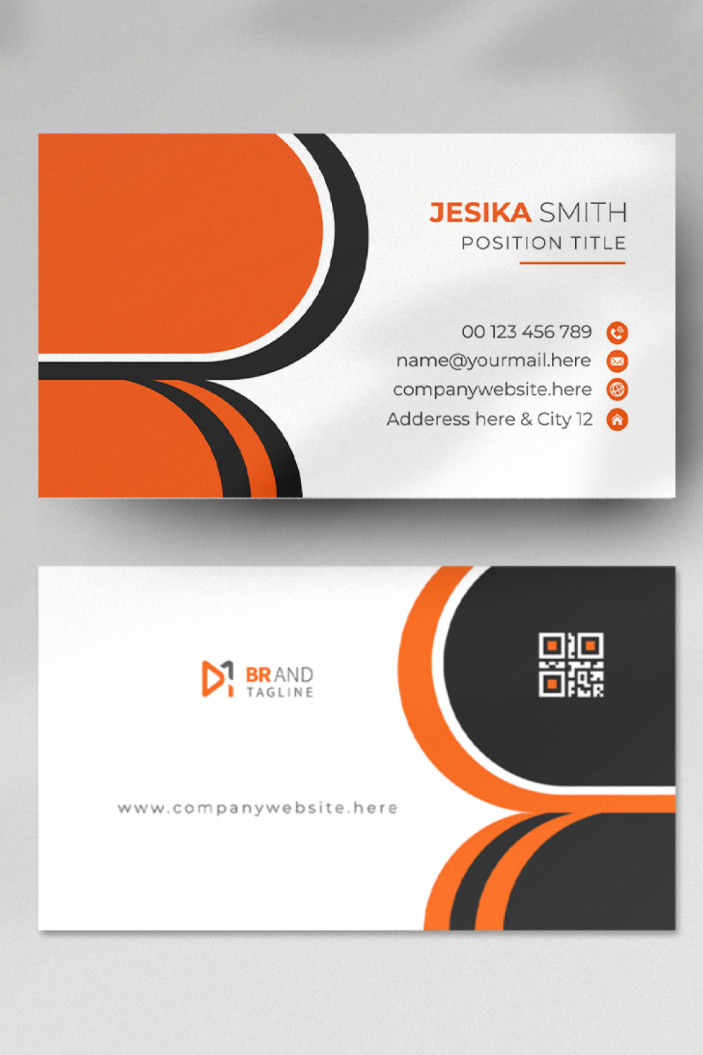Minimalist business card design template pinterest preview image.