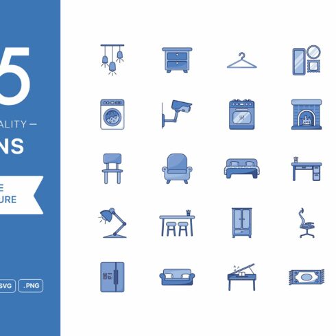 Home Furniture Icon Set cover image.