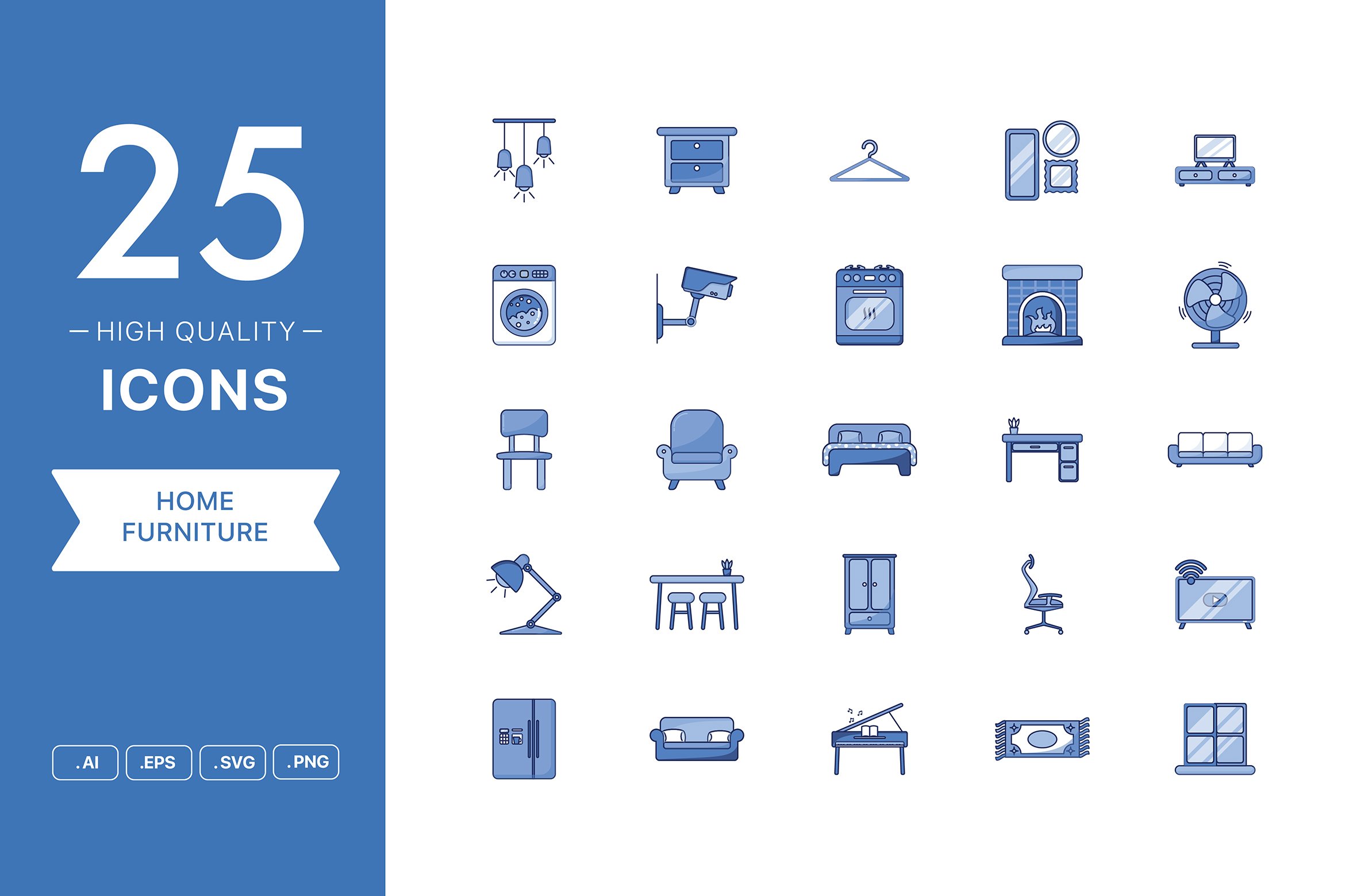 Home Furniture Icon Set cover image.