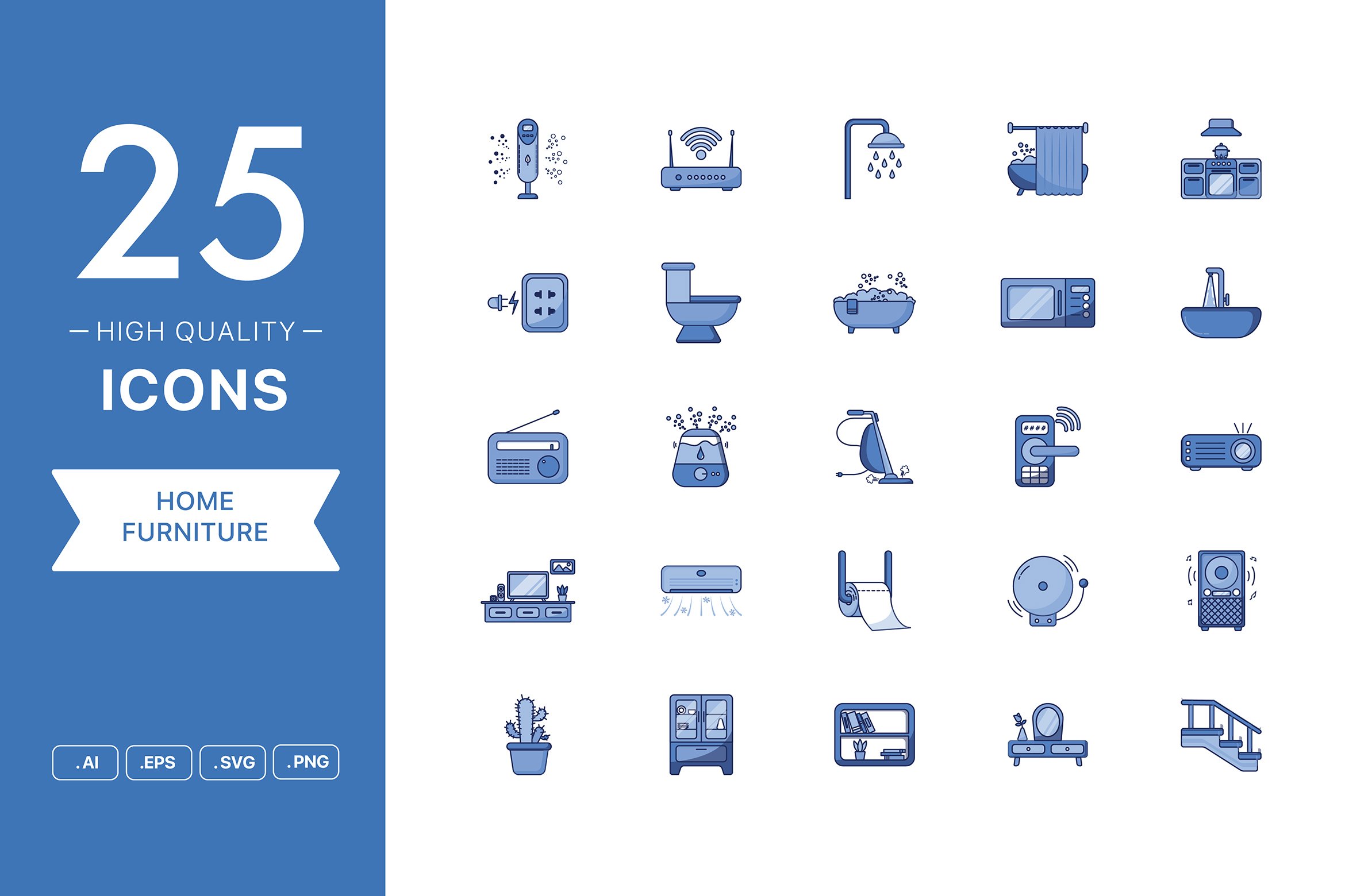 Home Furniture Icon Set preview image.