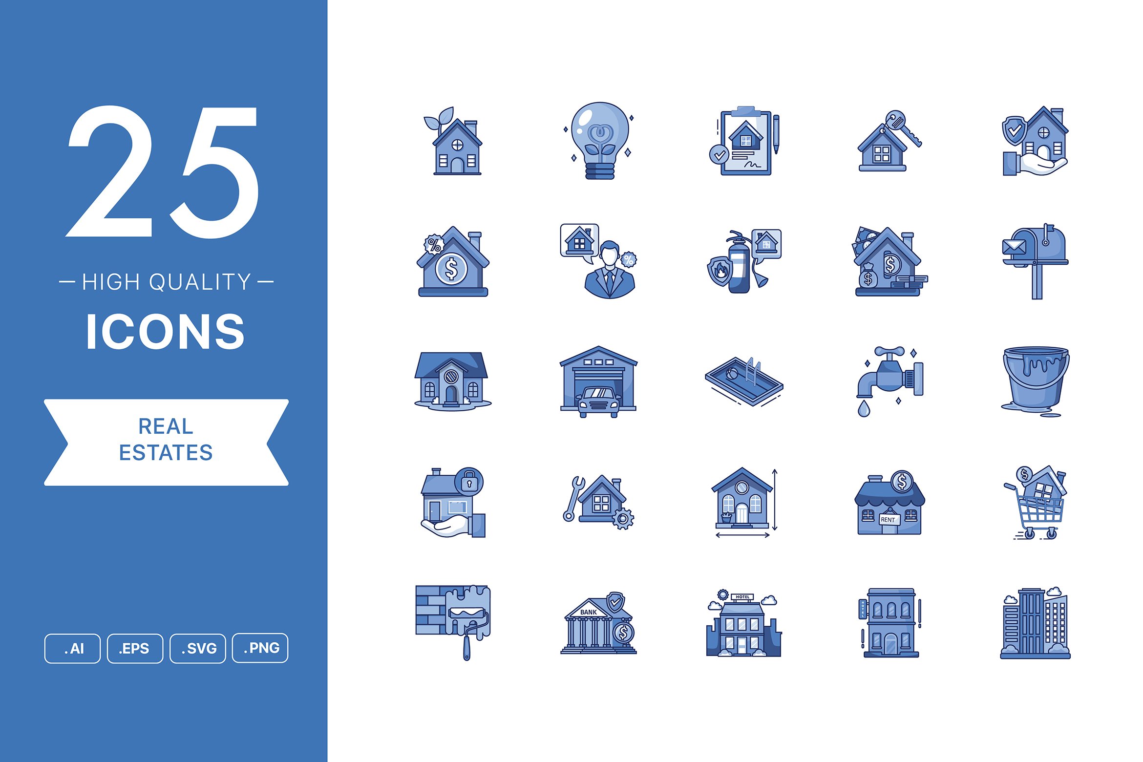 Real Estates Icon Set cover image.