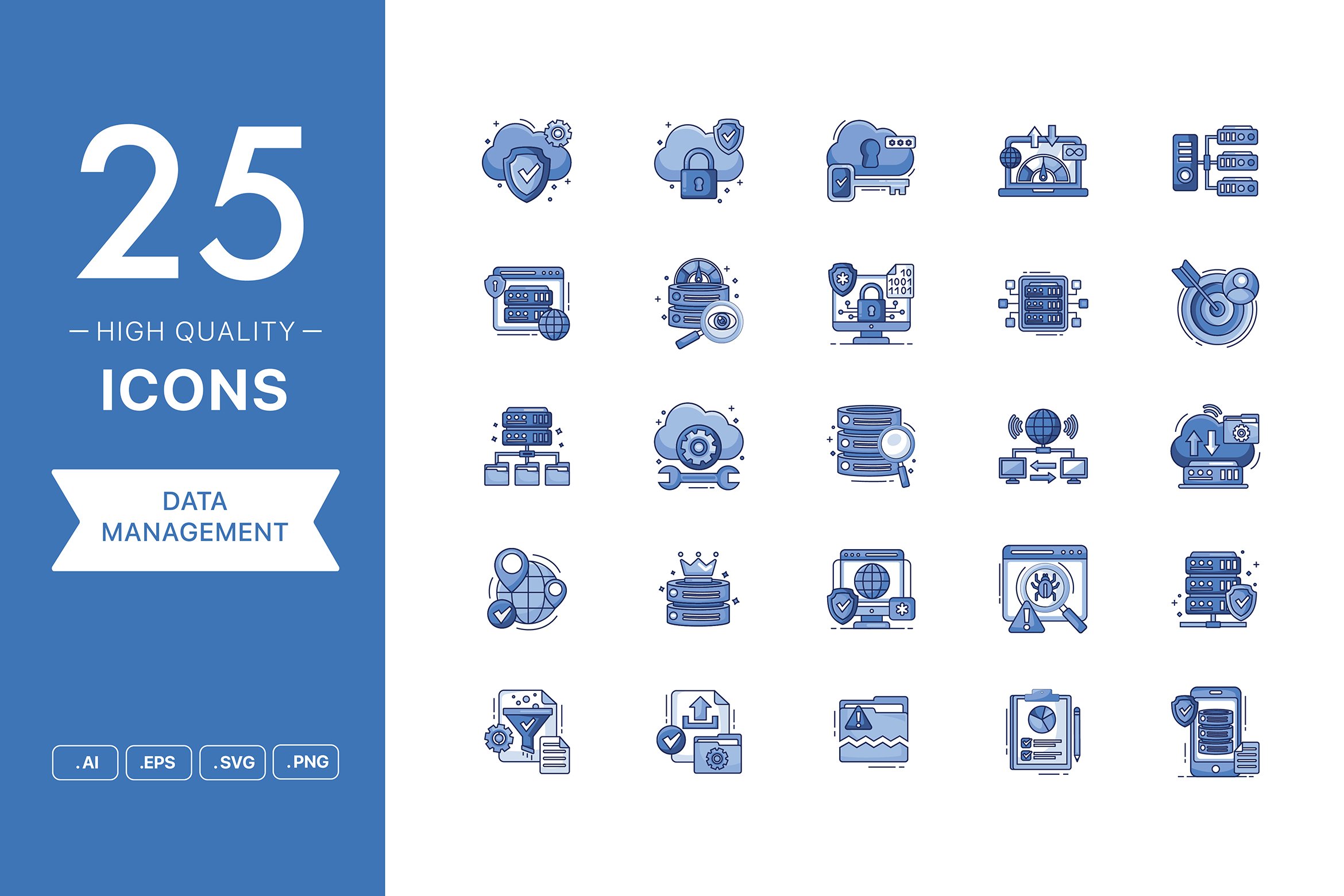 Data Management Icon Set preview image.