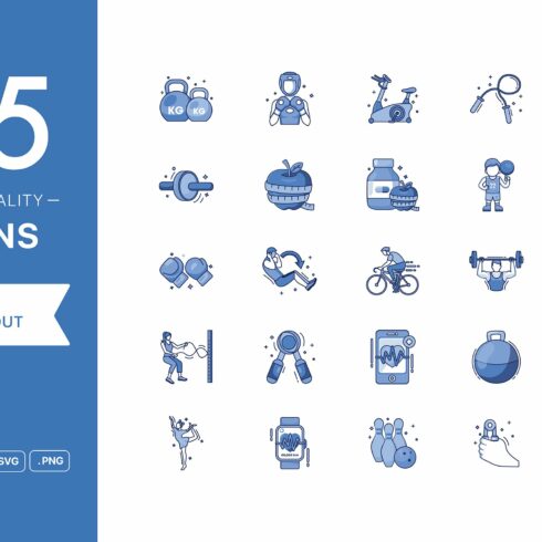 Gym Workout Icon Set cover image.