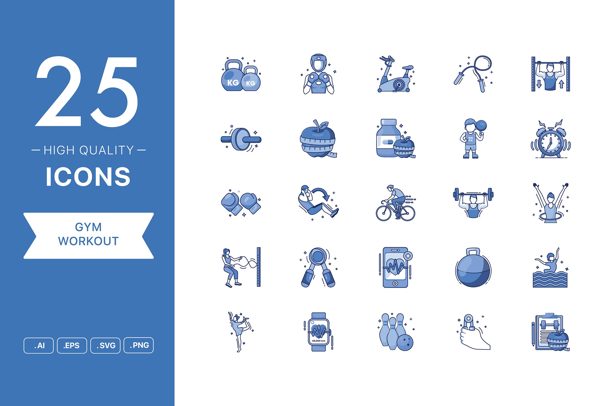 Gym Workout Icon Set cover image.