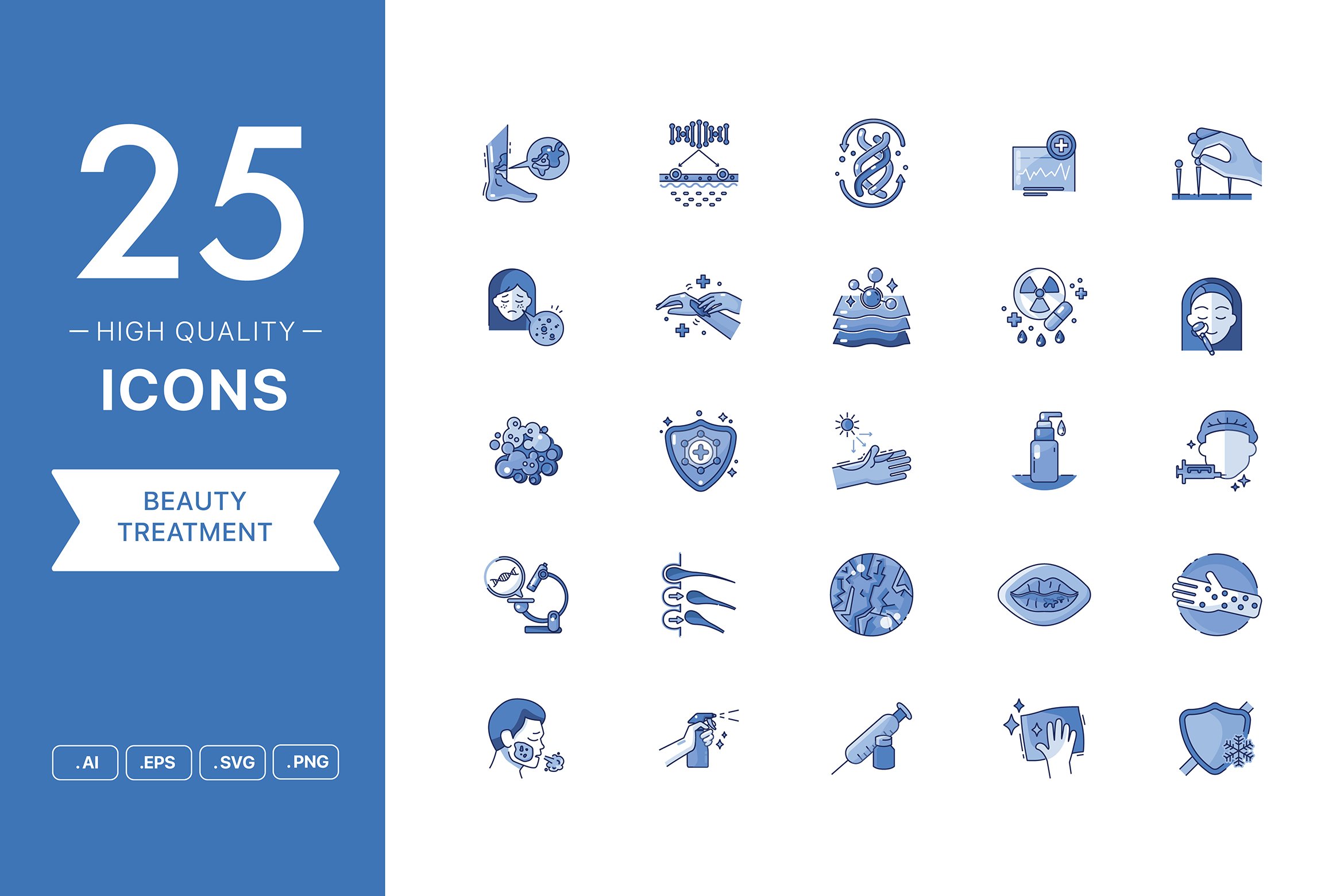 Beauty Treatment Icon Set preview image.