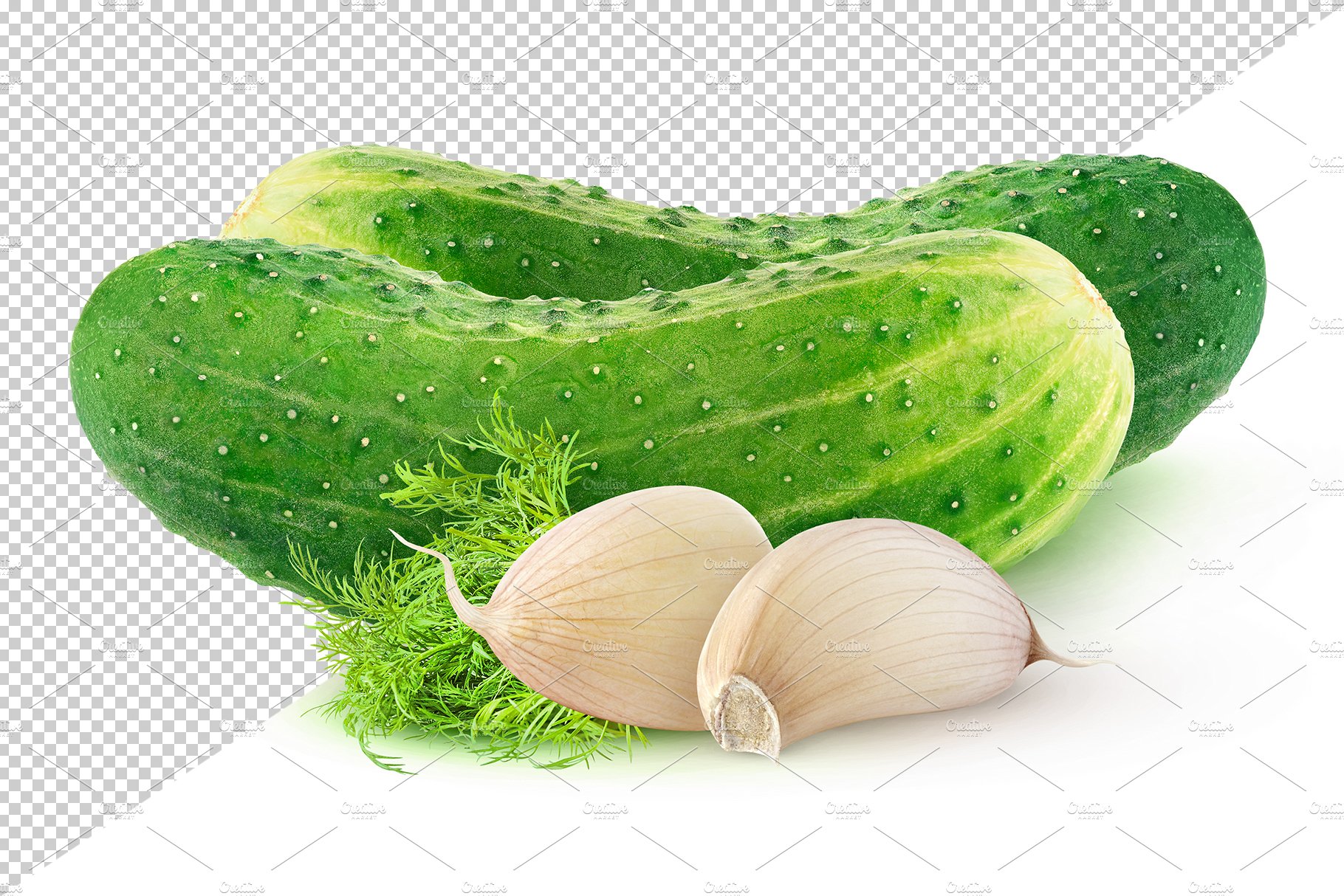 Gherkins, garlic and dill preview image.