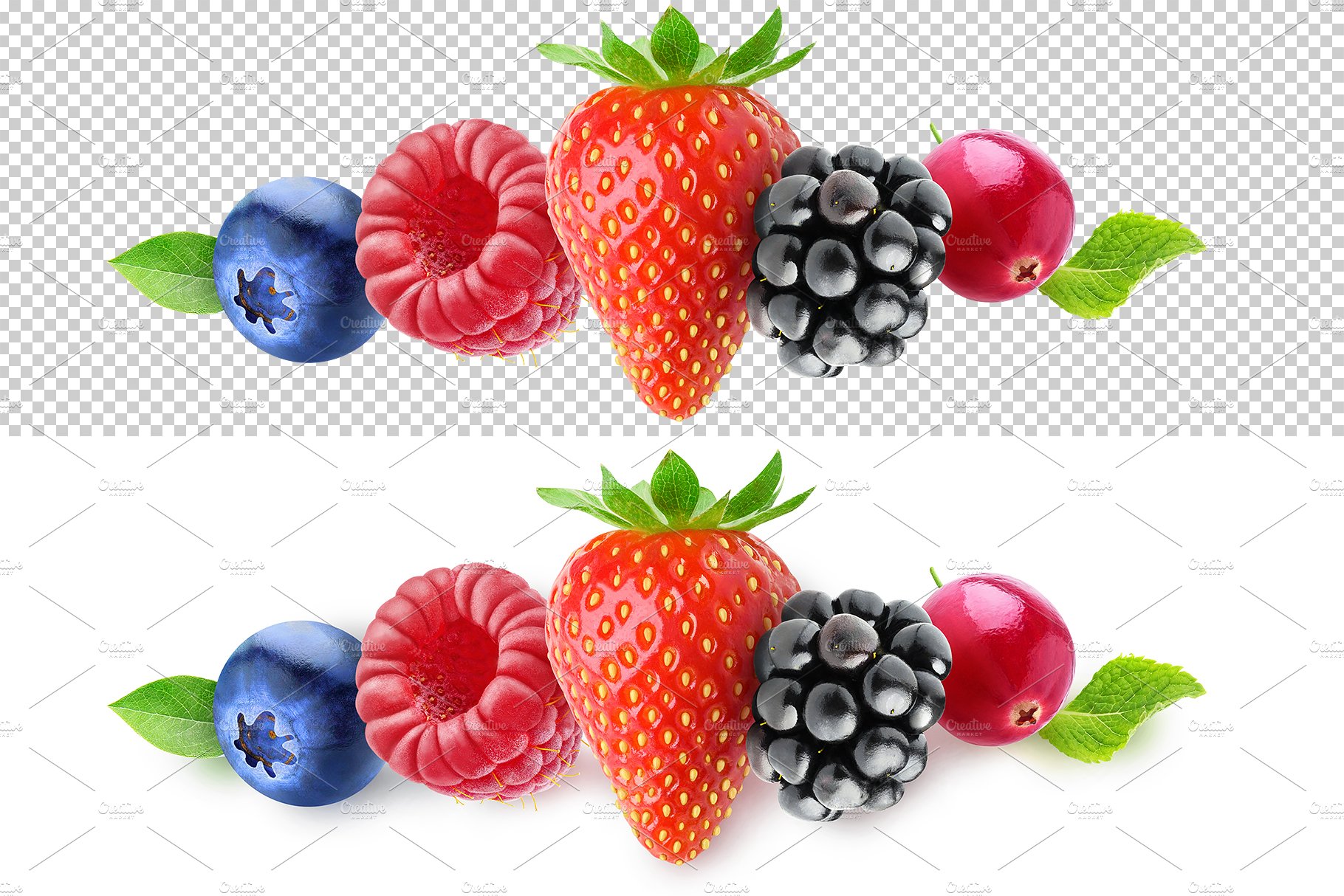 Fresh berries in a line preview image.