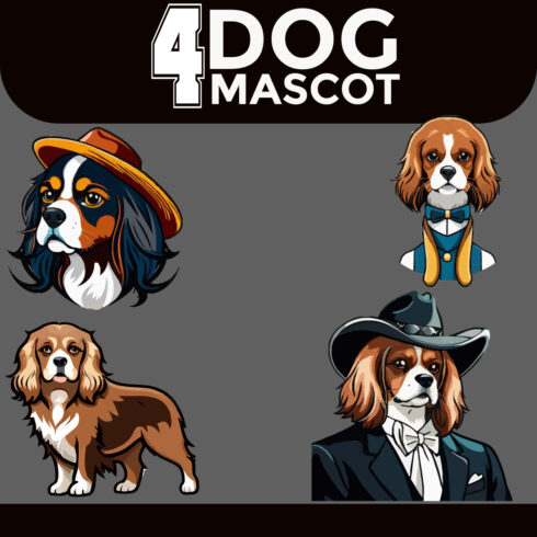 4 DOGS MASCOT LOGO DESIGN cover image.
