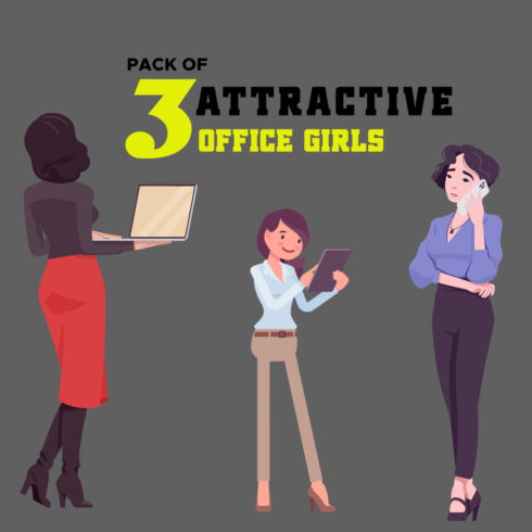 3 attractive office girls cover image.