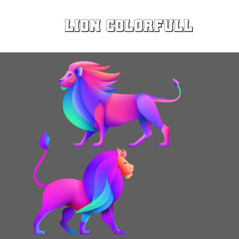 2 attractive multicolored lion gaming logos cover image.