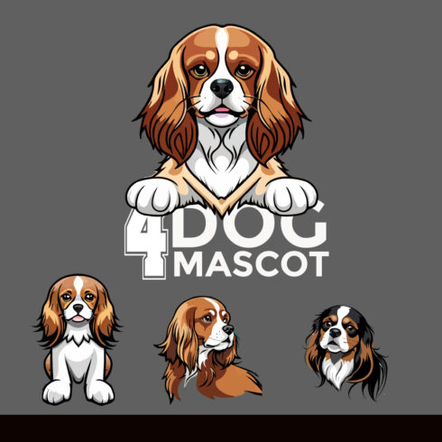 4 attractive dog mascot design cover image.