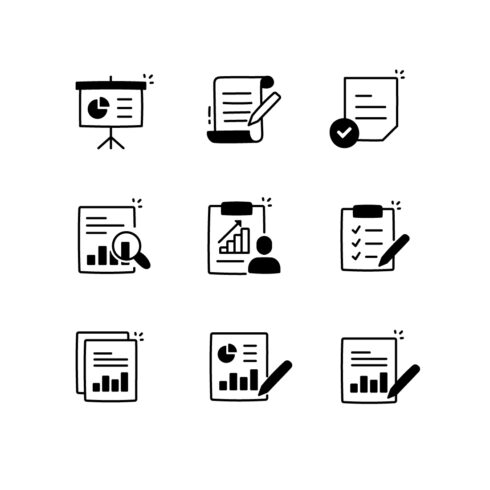 Executive Summary Report Icons: Key Findings, Insights, Management Summary, and Business Overview Concepts Editable Stroke Icons cover image.