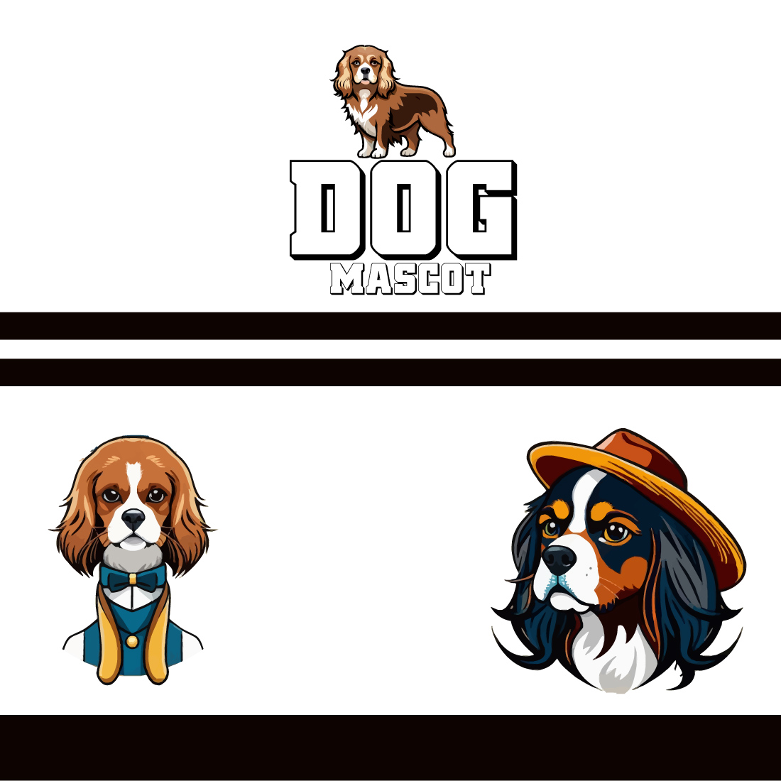 4 DOGS MASCOT LOGO DESIGN preview image.