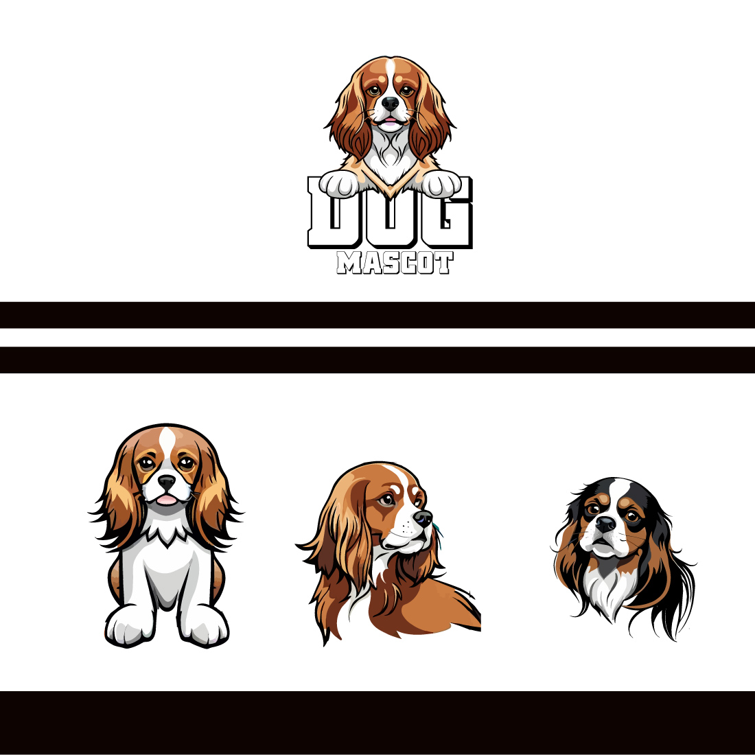 4 attractive dog mascot design preview image.
