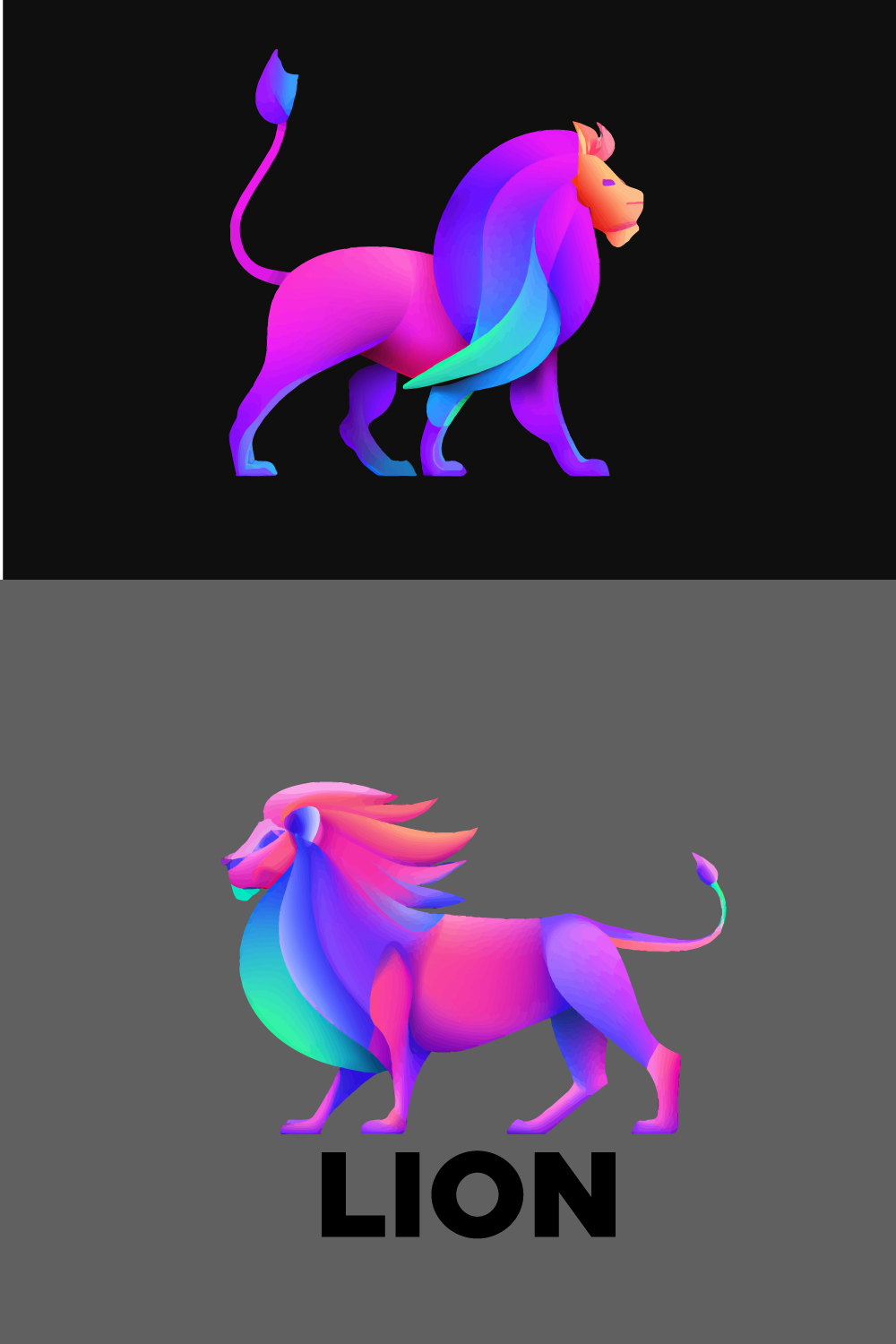 2 attractive multicolored lion gaming logos pinterest preview image.