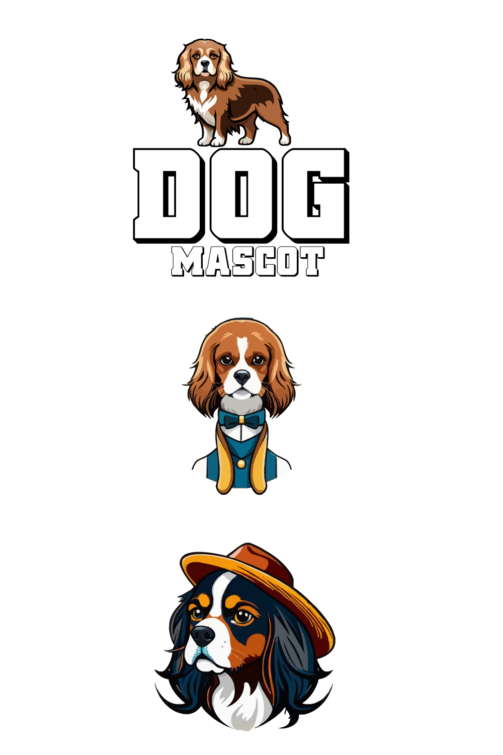 4 DOGS MASCOT LOGO DESIGN pinterest preview image.