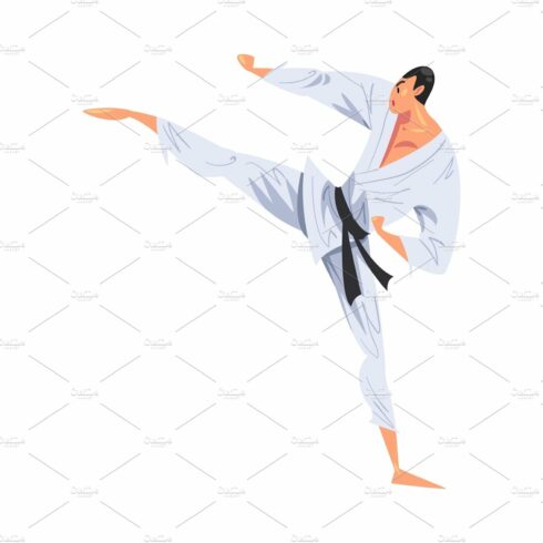 Man Karateka Doing Side Leg Kick cover image.