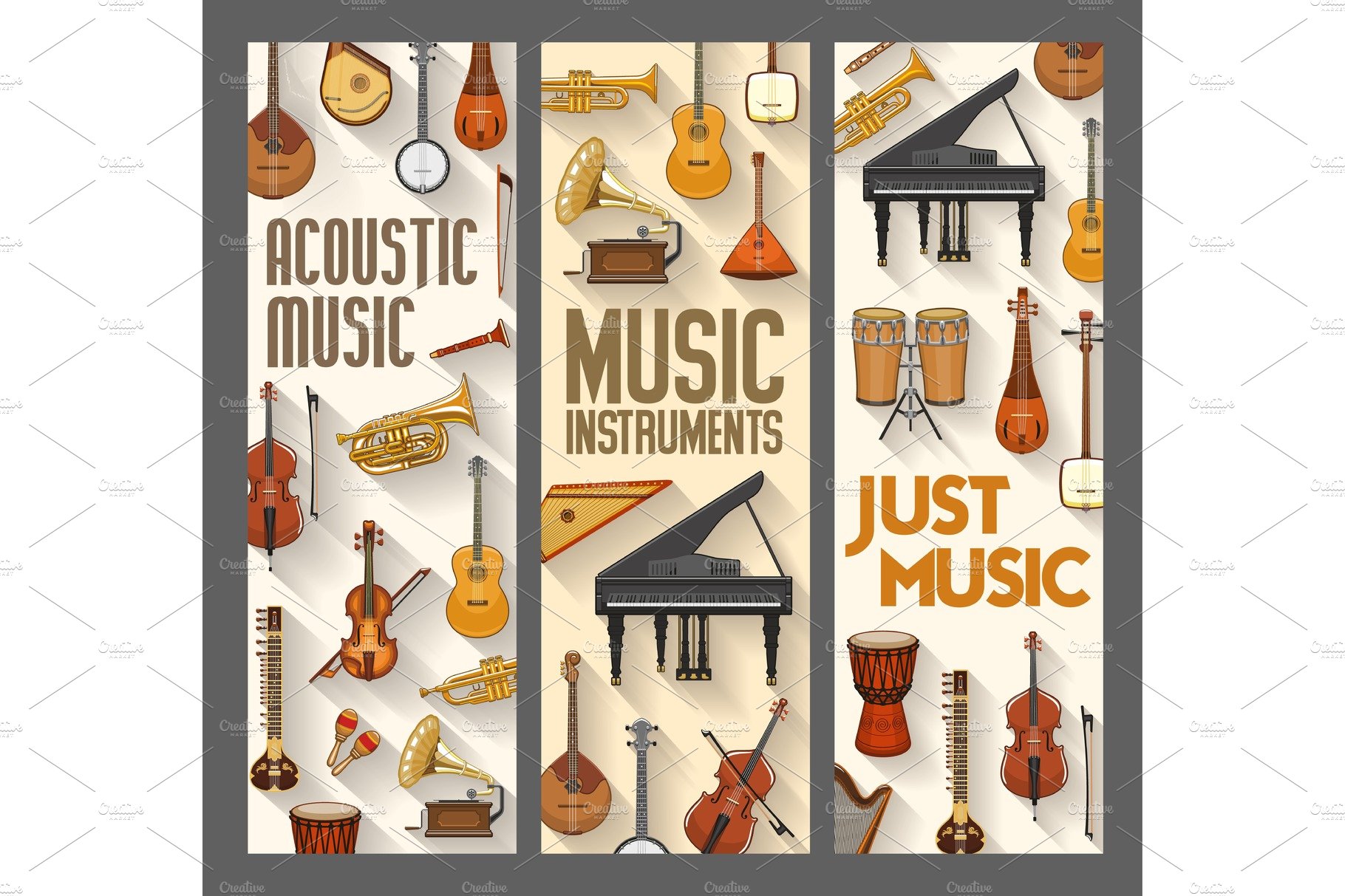Music orchestra instruments cover image.