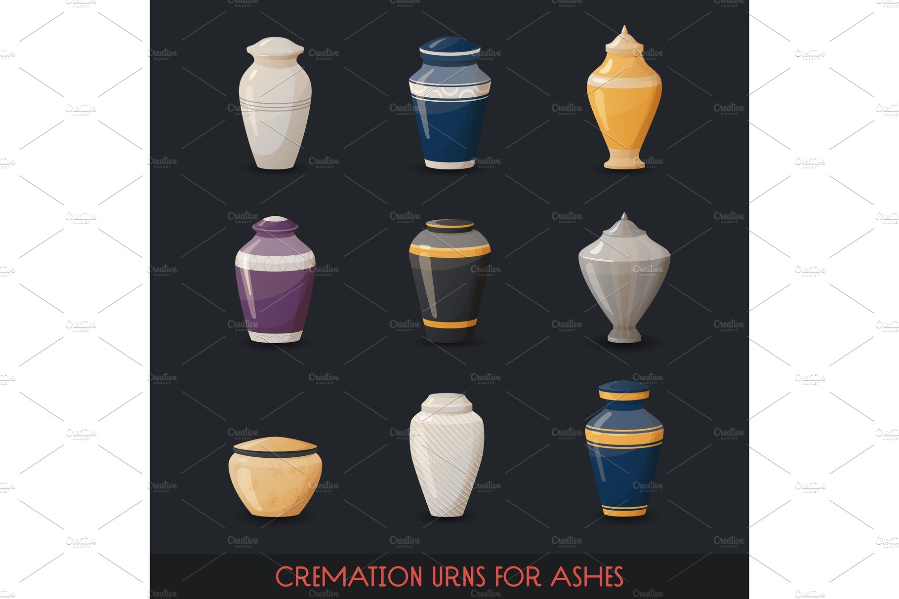 Urns for cremations, vase for cremated body ashes cover image.