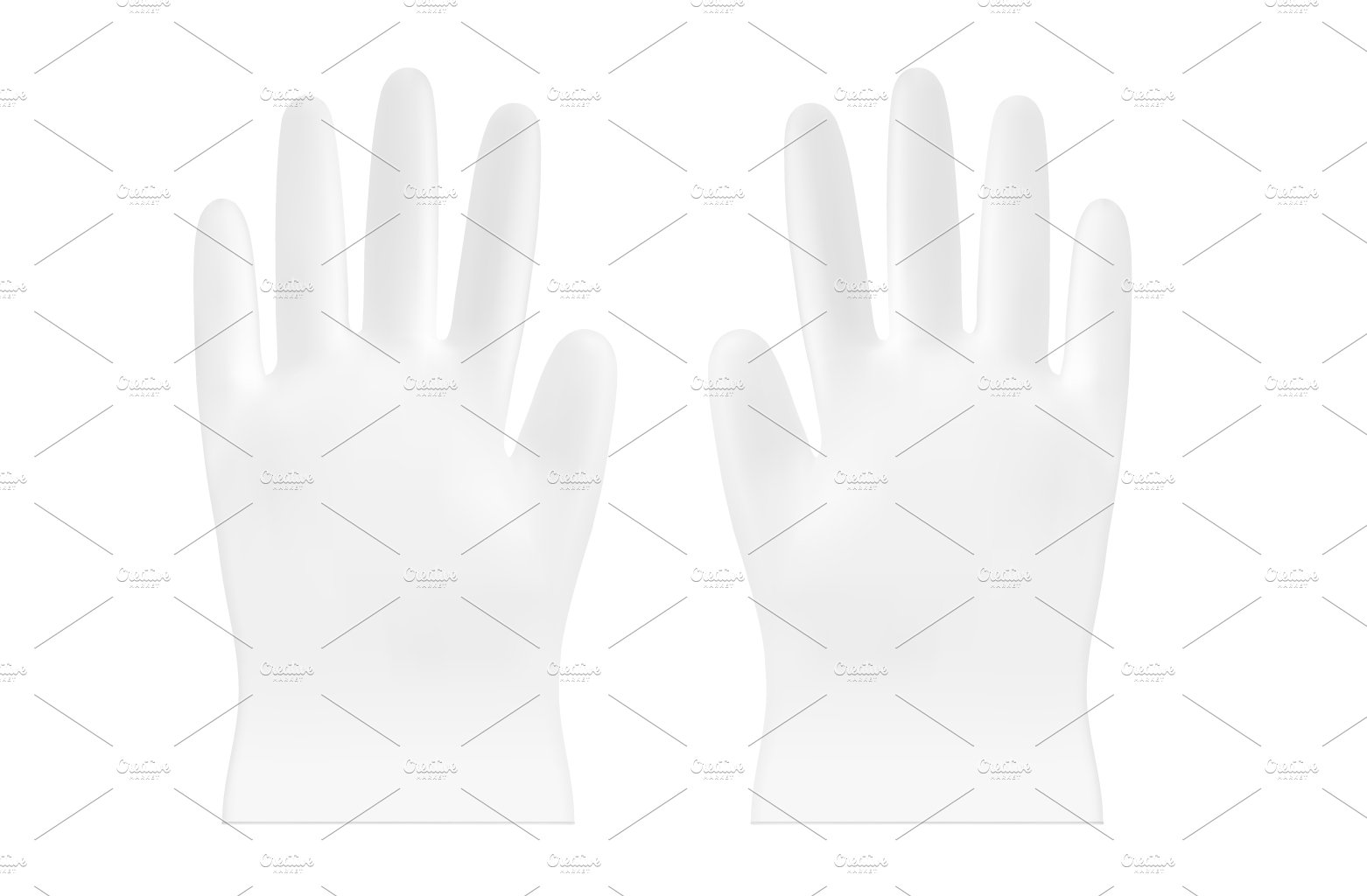White disposable nitrile gloves cover image.