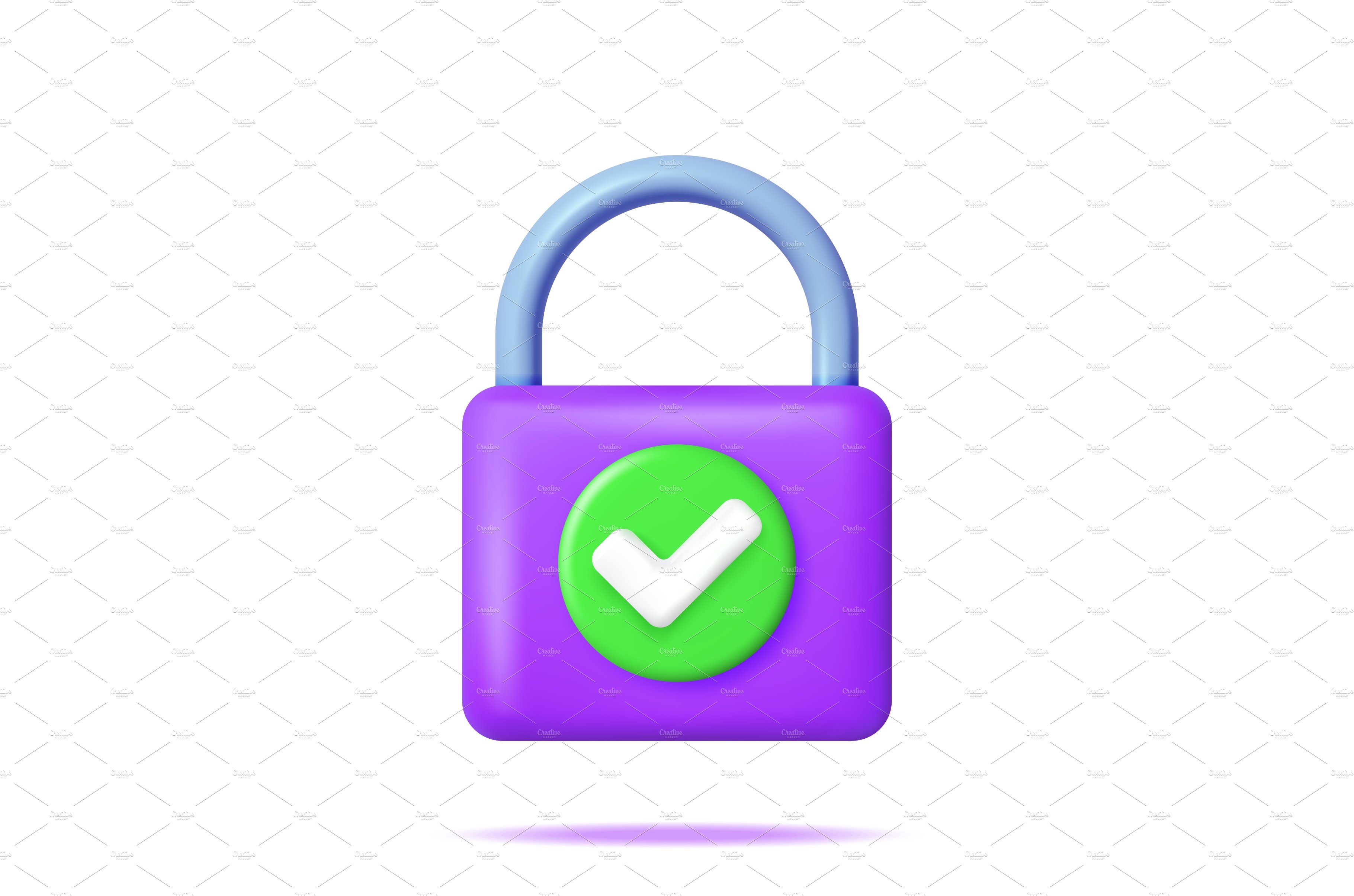 3D Padlock with Approved Checkmark cover image.