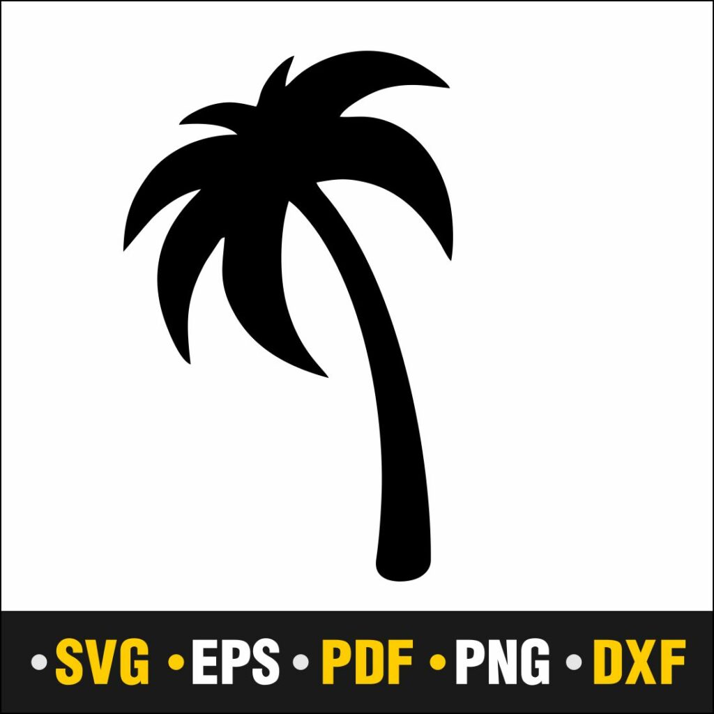 Palm Tree Svg Palm Tree Frame Svg Vector Cut File Cricut Silhouette Pdf Png Dxf Decal 