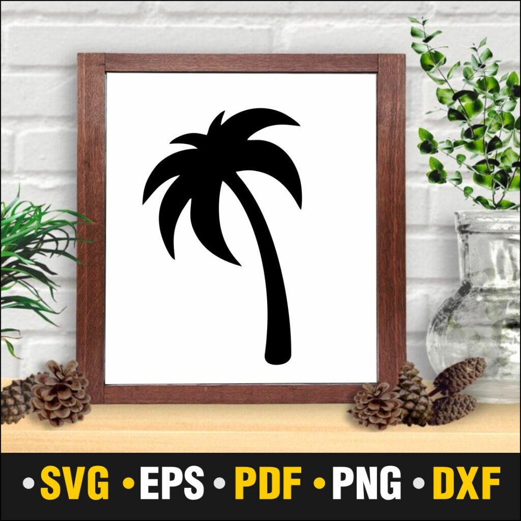 Palm Tree Svg, Palm Tree Frame Svg. Vector Cut file Cricut, Silhouette