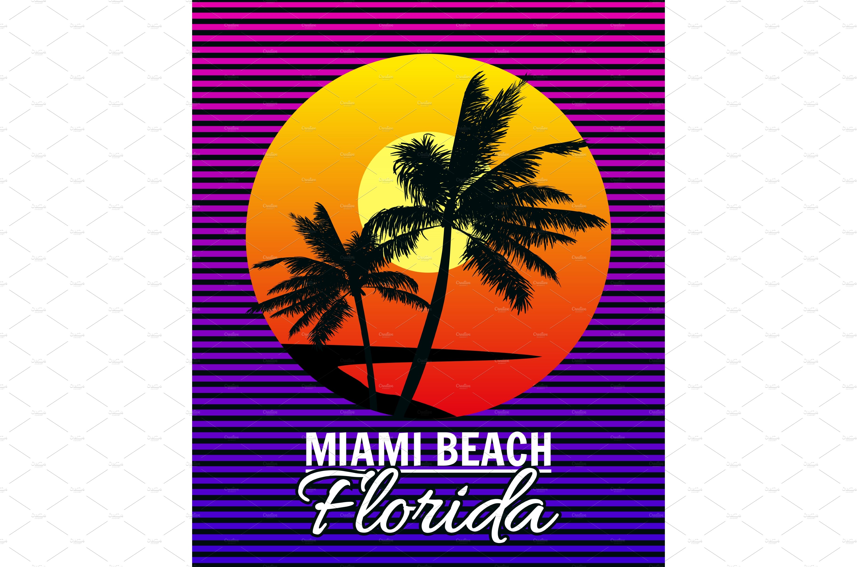 Sunset Florida Miami Beach summer cover image.