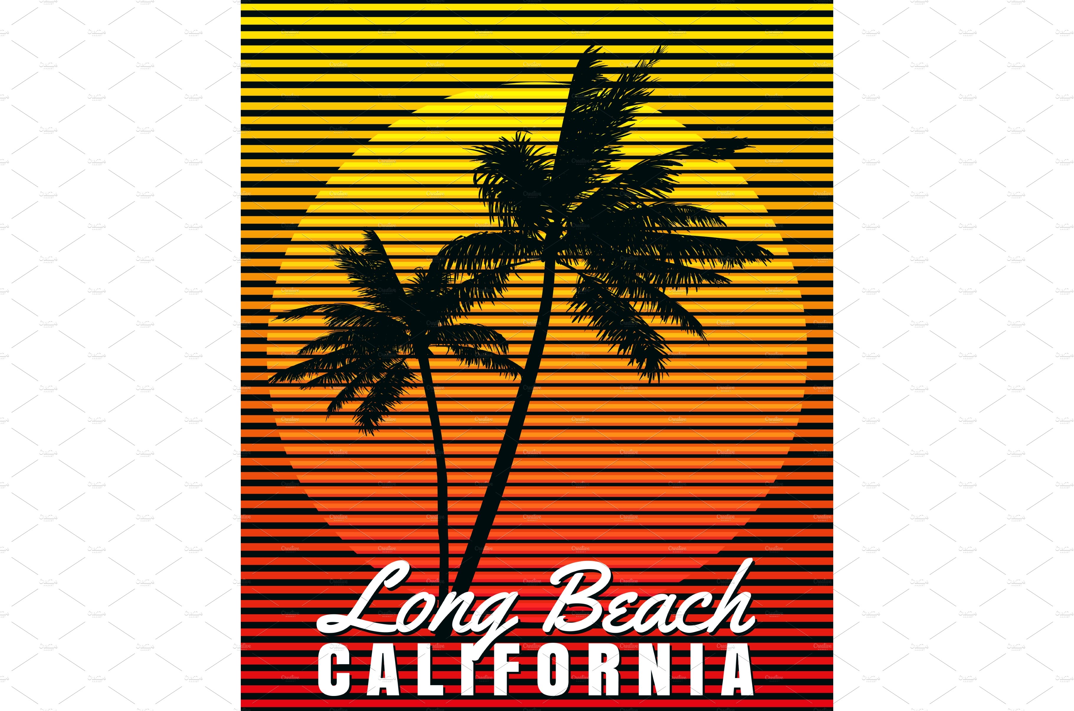 California Long Beach sunset print t cover image.