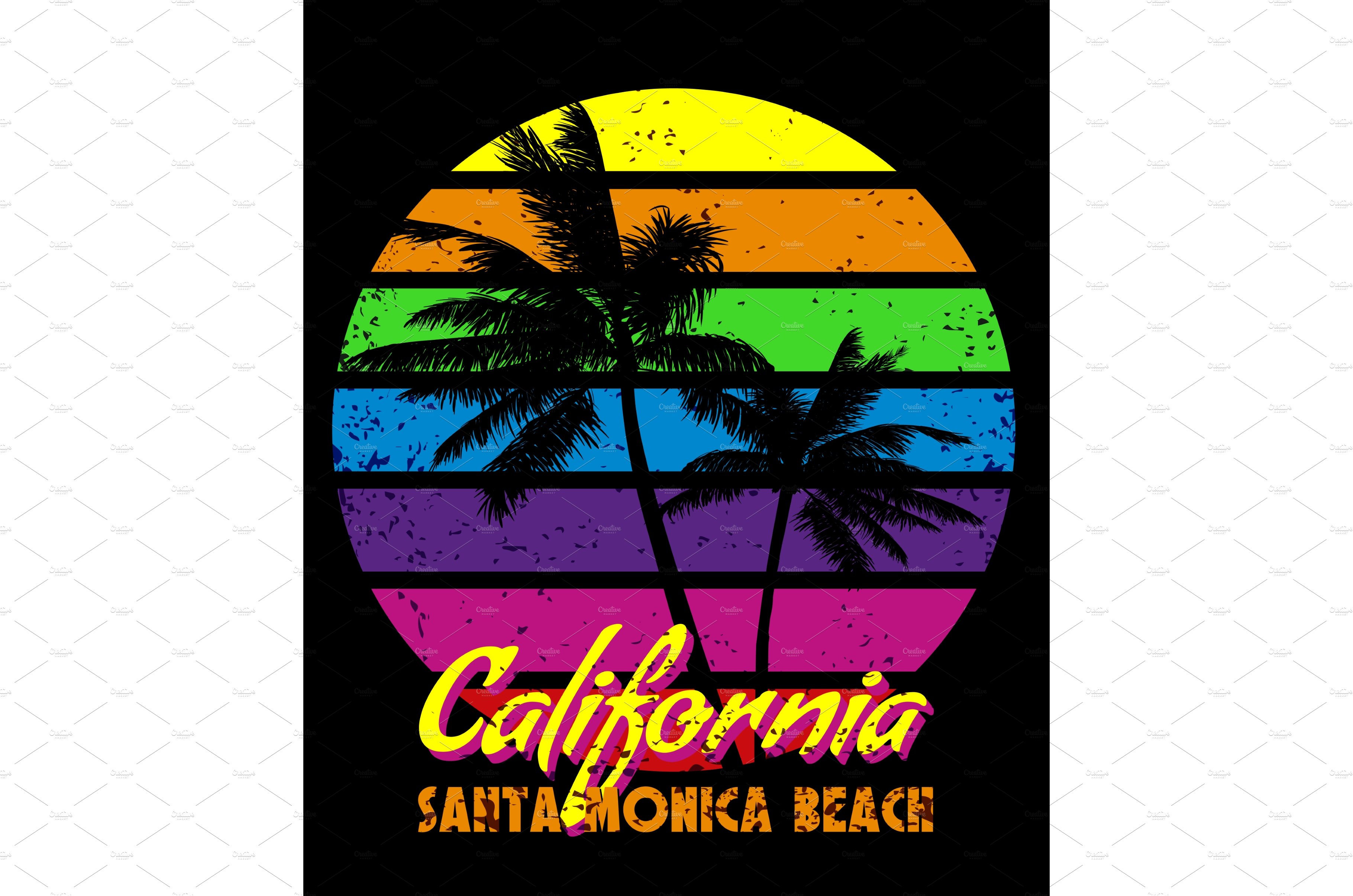 California Santa Monica sunset print cover image.