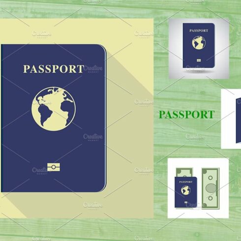 Passport  icon illustration cover image.