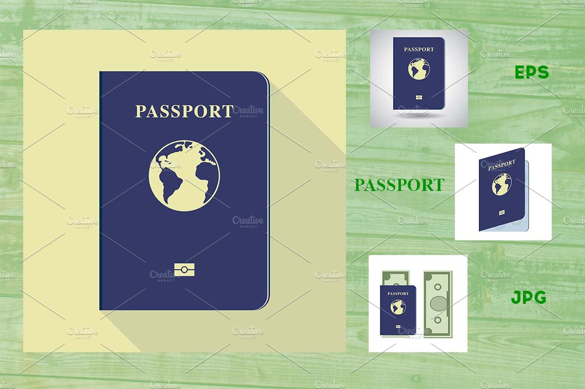 Passport  icon illustration cover image.