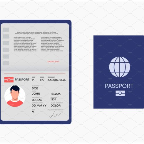 International passport vector cover image.
