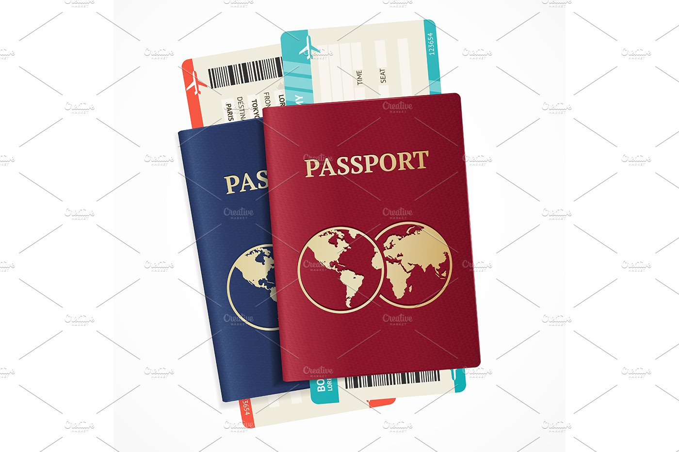 Realistic International Passport Set cover image.