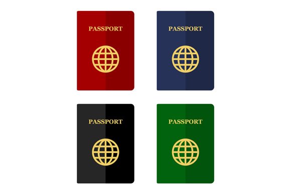 Color Passports Icons Set cover image.