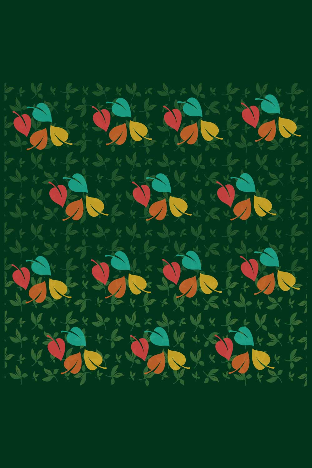 Autumn leaves pattern, and background for print on fabric, surface, paper, wrapping pinterest preview image.